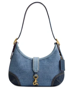 ❤️ Coach Hamptons CW647 Brass/Blue Hobo Bag - Picture 1 of 6