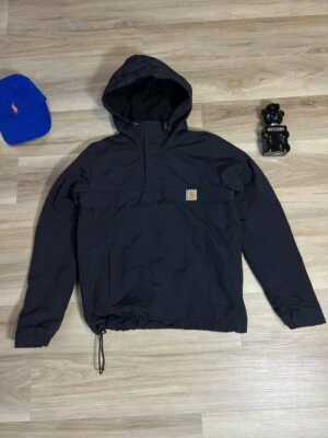 Carhartt WIP Nimbus Pullover Winter Navy Kapuzenjacke Fleece gefüttert 1/4 Zip Herren XS - Bild 1 von 4