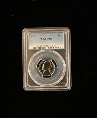 1957 5C PR67 JEFFERSON NICKEL 5C PCGS Graded Slab VIDEO - Image 1 of 2