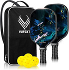 Pickleball Paddles Set of 2, Graphite Honeycomb Core and Face with Bag and Balls
