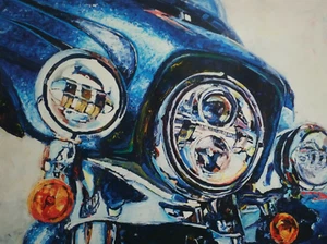 Póster Harley Davidson Daytona Blue Electra Glide con licencia oficial - Imagen 1 de 2