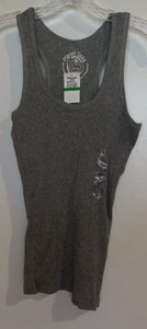 Planet Gold cotton blend solid gray heather racerback tank top Size L - Picture 1 of 4