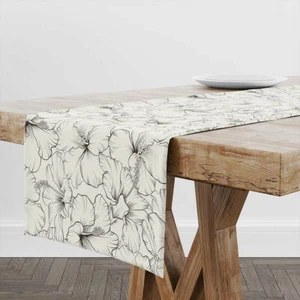 Table Runner Blooming Hibiscus | Unique Design Table Decor | Made in EU - Picture 1 of 2