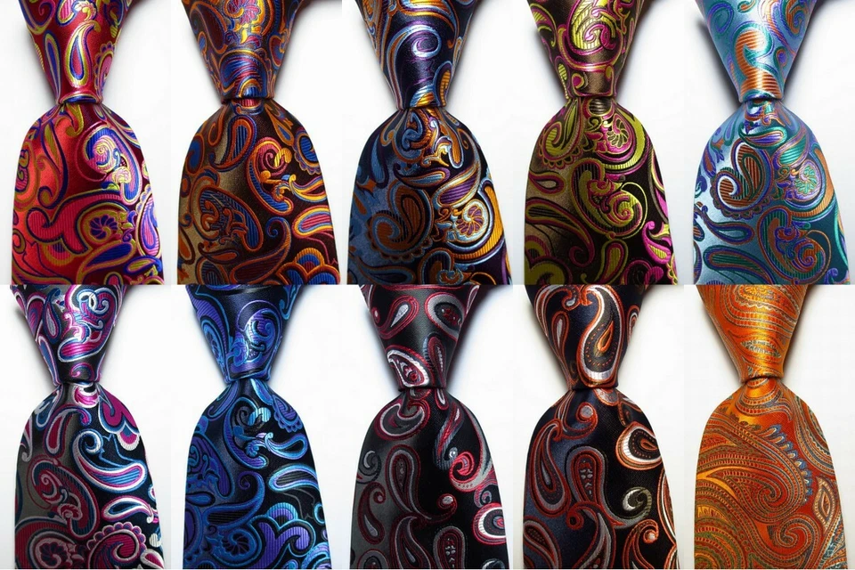 Nueva Corbata Clásica Paisley JACQUARD TEJIDA 100% Seda Para Hombre Corbata Corbata Foto 1 de 1