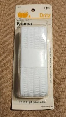 Vintage Dritz Inside Frill Pajama Elastic 1 Yard x 1.5 Inches Wide - Image 1 of 4