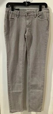 Pantalones de mezclilla rectos City Streets para mujer/5 grises 4 bolsillos mezcla de algodón lavado carbón Foto 1 de 4