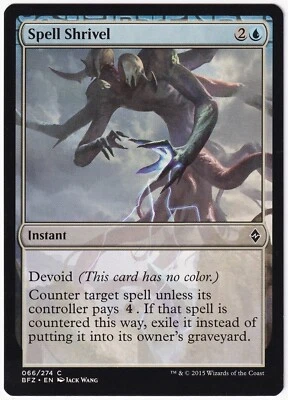Spell Shrivel Battle for Zendikar Magic The Gathering MTG TCG Card NM - Image 1 of 2