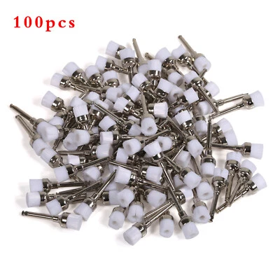 100pcs Dental Flat Polishing Brushes Prophy Latch Type Nylon Bristles #1 - Image 1 of 4