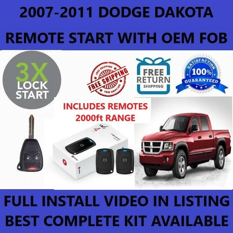 PLUG & PLAY ПУЛЬТ ДИСТАНЦИОННОГО ЗАПУСКА подходит для 2007-2011 DODGE DAKOTA FORTIN RFK411 - Изображение 1 из 1