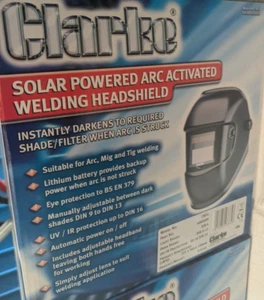 1x Clarke Solar Powered Arco Activado Protector de Cabezal de Soldadura, ARC, MIG, TIG Soldadura - Imagen 1 de 1