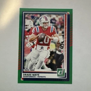 2025 Donruss PRESS PROOF GREEN SP Drake Maye - Foto 1 di 2