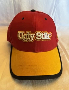 Ugly Stik Embroidered Fishing Rod Fish Advertising Adjustable Strapback RED Hat - Picture 1 of 8