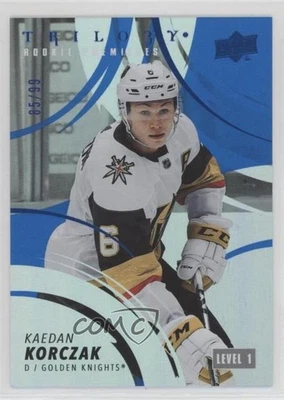 2022 Upper Deck Trilogy Premieres Blue /99 Level 2 Kaedan Korczak #177 Rookie RC - Image 1 of 2