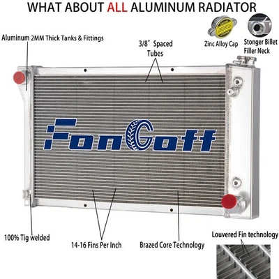 3 Row Radiator  fit 1967-1972 Chevy C10 C20 C30 K10 K20 GMC C15 C2500 K25 Pickup - Image 1 of 4