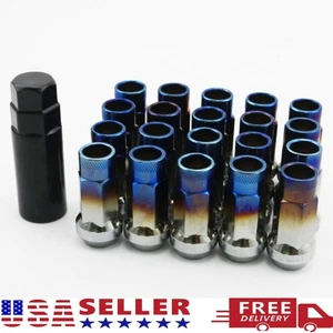  20PCS Muteki SR48 Super Tuner Lug Nuts W/Key CHROME Baking blue 12x1.5 Extended - Picture 1 of 2