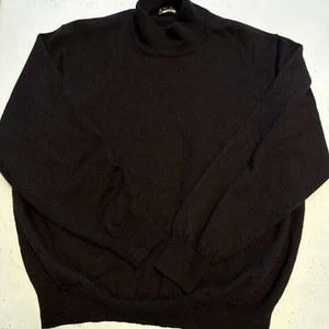 Jos. Suéter A Bank 100% Lana Merino Negro Cuello Alto Talla Grande - Imagen 1 de 8