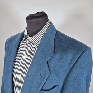 Vintage Pierre Balmain Blazer Wool Cashmere Blend Teal 38R - Picture 1 of 15