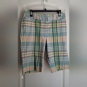 Harold's boys shorts sz 8 green tan casual travel Beach tropical school street - Picture 1 of 6