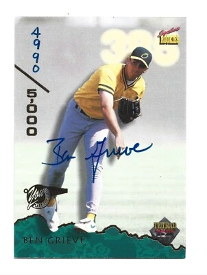 Ben Grieve AUTOGRAPH RC Oakland Athletics 1995 Signature Rookies Tetrad AUTO A's - Image 1 of 2