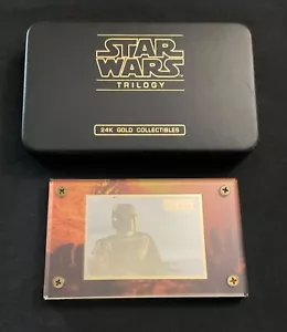 Star Wars Authentic Images 24K Gold Boba Fett Card in Hardshell Case - New !!! - Picture 1 of 5