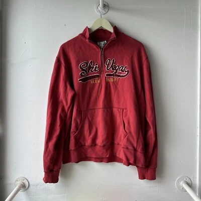 Vintage 90s Ski Lee Las Vegas Outdoor Crewneck Sweatshirt L Red Graphic Logo - Image 1 of 4