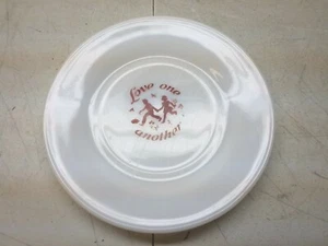 Hazel Atlas Love One Another Milk Glass Plate Vintage Collectible Item 7 Inch - Picture 1 of 7