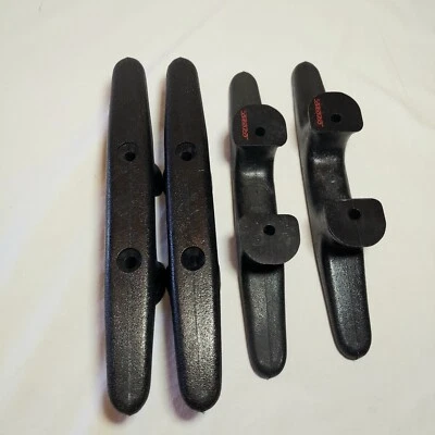 4 Ea. Botines de plástico SEACHOICE Products, 10", tacos de muelle de barco negros nuevos Foto 1 de 4