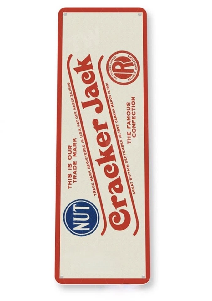 CRACKER JACK TIN SIGN AMERICA'S FAMOUS FOOD CONFECTION - THE MORE YOU EAT 11x4  - Image 1 of 1