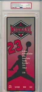 1994 A Salute To Michael Jordan Retirement Night Full Ticket Chicago Bulls PSA