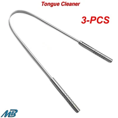 Limpiador de lengua dental raspador cuidado acero inoxidable higiene bucal oral nuevo Foto 1 de 4