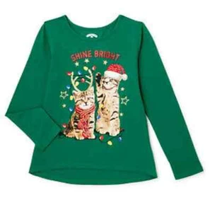 Christmas Cars Shine Bright Long Sleeve T-Shirt Size L/G 10-12 (LOC C2-2021) - Picture 1 of 3