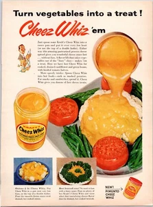 1956 Kraft Cheez Whiz Sauce on Vegetables Pimento Vintage Print Ad - Picture 1 of 1