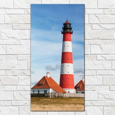 Glasbilder Wandbild Deutscher Leuchtturm Landschaft Gebäude Natur 50x100 - Bild 1 von 4