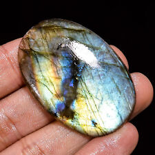 57.50 Cts. Natural Play Of Multi Color Labradorite Oval Shape Cabochon Gemstone