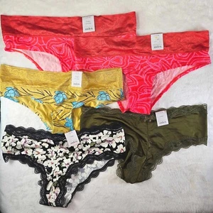 Auden 5pk Assorted Lace Trim Thong Underwear Womens Large Stretch - Picture 1 of 12