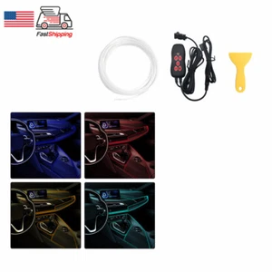 RGB Neon EL Wire Light Car Interior LED String Strip Atmosphere Light 4 meter - Picture 1 of 12