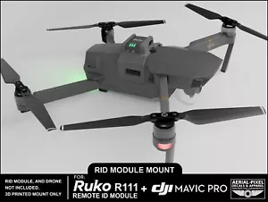 DJI Mavic Pro and Pro Platinum Ruko R111 Remote ID Module Mount - Picture 1 of 8
