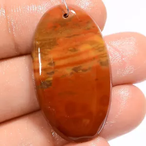 Natural Bloodstone Oval Shape Cabochon Drilled Gemstone 32 Ct 34X19X5 mm A-32815 - Picture 1 of 2