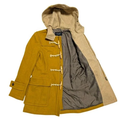 Abrigo de Lona Burberry Etiqueta Negra Lana Usado Amarillo Mostaza Ajuste Asiático M EE. UU. Talla S Foto 1 de 4