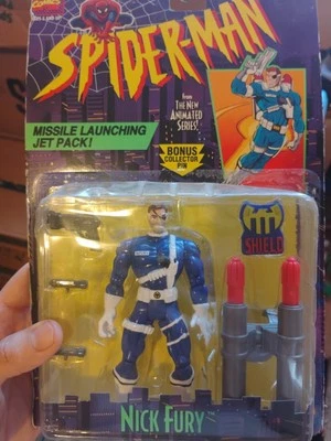 SPIDER-MAN ANIMATED SERIES "NICK FURY" 5" TOY BIZ 1995 DAMAGED!!!! - Image 1 of 3