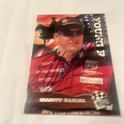 Elliott Sadler In Person Autograph NASCAR Card Free Shipping  - Image 1 of 2