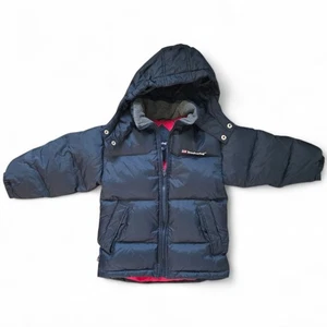 London Fog Kids Down Puffer Jacket Size 5/6 Navy Blue Winter Coat - Picture 1 of 6