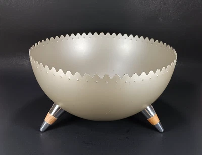Vintage 90's Alessi Chimu Bowl by Joanna Lyle Gray Silver Matte Metal Italy WEAR - Image 1 of 4