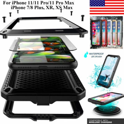 Funda protectora de metal de aluminio de alta resistencia para iPhone SE 11 Pro XS Max XS XR X 8 7+ Foto 1 de 4