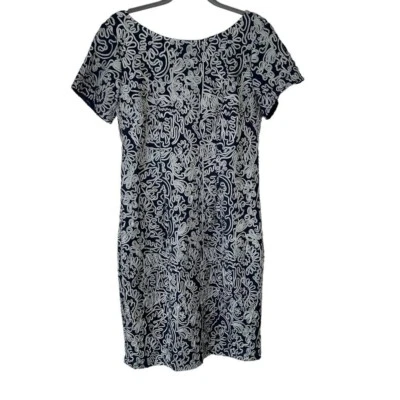 JS Collections Short Sleeve Cocktail Dress size 14 NEW Navy Blue Gray Soutache - Image 1 of 4