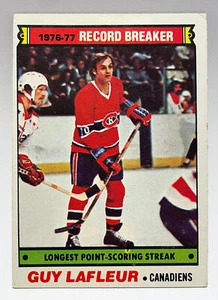 1977-78 Topps #216 - BREAKER RECORD GUY LAFLEUR - Montreal Canadiens - Foto 1 di 2