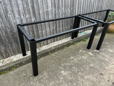 Dining Table Steel Frame Straight Leg Dining Table Sets Concrete Quartz Welded - Image 1 of 3