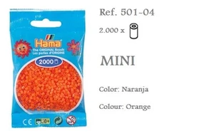 501-04 Hama Beads MINI naranja,orange 2000 piezas - Imagen 1 de 1