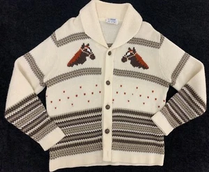 Suéter Caldwell Tejido Caballo Occidental De Colección Años 50 Talla Extra Grande XL - Imagen 1 de 12