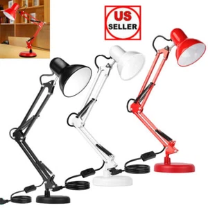 Metal Desk Lamp Adjustable Swing Arm with Interchangeable Base And Clamp - Picture 1 of 15